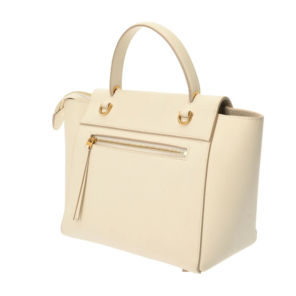 Celine Belt Leather Bag Handbag Cream